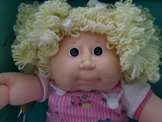 NIB Rare Double Popcorn Cabbage Patch Kid Girl in RARE Dino Overalls,  Green Eyes 3
