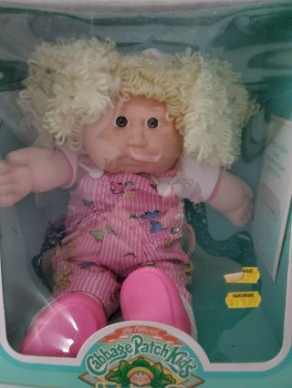 NIB Rare Double Popcorn Cabbage Patch Kid Girl in RARE Dino Overalls,  Green Eyes 5