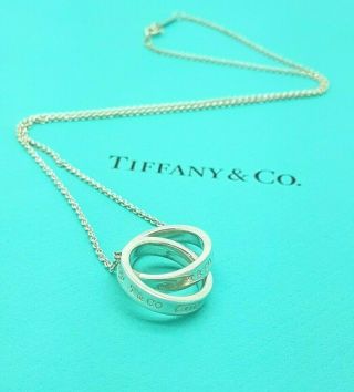 Tiffany & Co 1837 Large Interlocking Circles Sterling Silver 20 " Necklace Rare