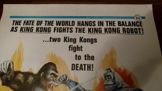 KING KONG ESCAPES 27x 41 VINTAGE Poster RARE 1968 3