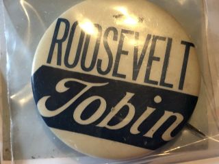 2 Vintage Roosevelt Pin Back Button And Fold Tab Button Presidential/campaign.