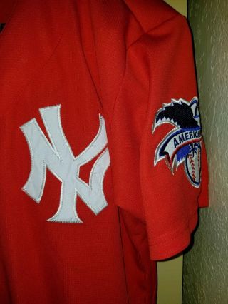 RARE SUPREME York YANKEES Majestic Red Baseball Jersey Small 2015 AUTHENTIC 6