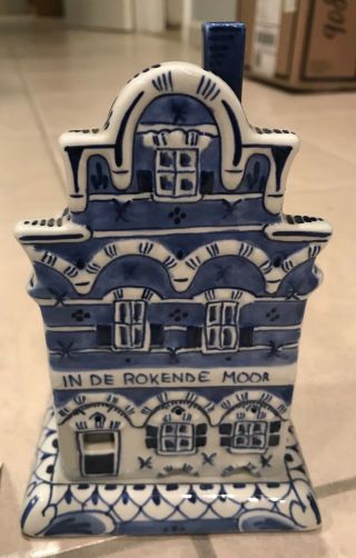 Vintage Royal Delft De Porceleyne Fles Blue White Hand Painted House Netherlands 2