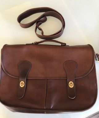 Gorgeous Vtg Mens Womens Coach Brown Leather Briefcase Messenger Bag Exc Papers