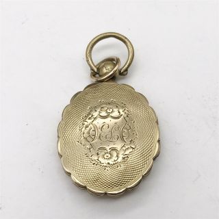 Antique Victorian Solid 9ct Gold Photo Locket Pendant For Necklace