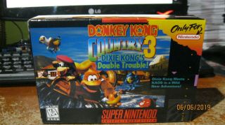 Donkey Kong Country 3 Dixie Kong’s Double Trouble Nintendo Cib Box Snes Rare Vtg