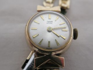 Ladies Vintage Tudor Royal (rolex) Hallmarked 375 9ct Gold Wristwatch