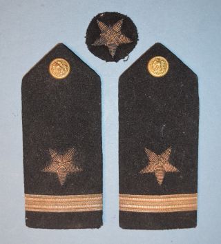 Vintage Ww2 U.  S.  Navy Ensign Shoulder Boards,  Extra Star
