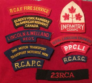 Canada 10 Different Military Cloth Shoulder Flashes Blowout Sf17