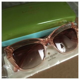 Kate Spade Crimson 50mm Sunglasses Pink Crystal Flamingo Vintage Cat Eye $160