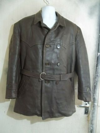 Vintage Ww2 French Barnstormer Distressed Horsehide Leather Jacket Size Xxl