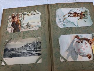 Early 1900’s Vintage Photo Album Full Of 200 Early 1900’s Post Cards 6