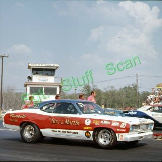 Vintage 46mm Drag Racing Photo Slide Sox & Martin Pro Stock Plymouth Duster
