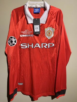 Umbro Vintage 1998 - 1999 Manchester United Long Sleeve Large Jersey