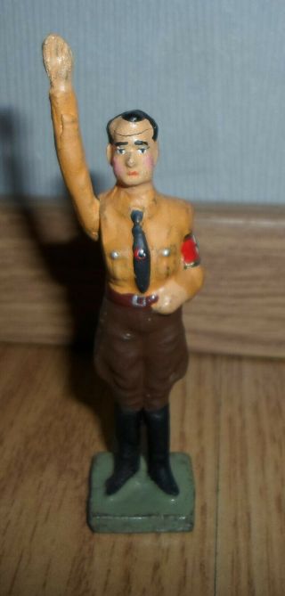extremely rare german leader Figure brown uniform movable arm - WWII 2