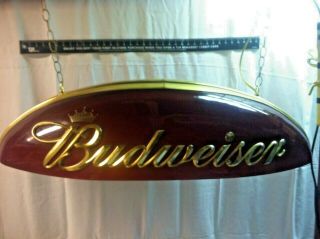 Vintage BUDWEISER Beer Billiards / Pool Table Light 