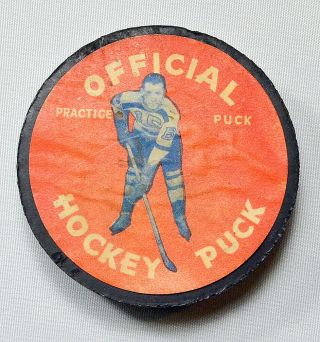 Vintage Boston Bruins Milt Schmidt Official Practice Hockey Puck Circa 1950 Rare