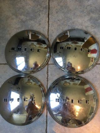 Buick Vintage Chrome Hub Caps " Dog Bowl " Set Of 4 11 " Look