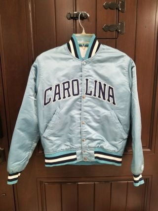 Vintage North Carolina Tar Heels 80’s Starter Jacket Adult Size Small Blue Snap