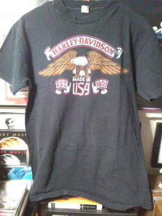 True Vintage 1980s Harley Davidson Eagle Santa Cruz California Tshirt 2
