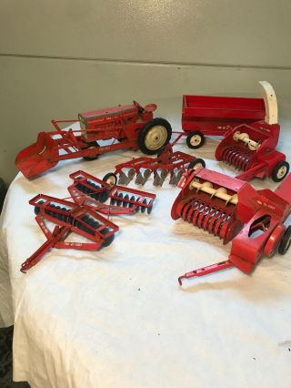 Vintage Tru Scale Tractor Farm Toys - - Rare 6 Piece Matched Set 2