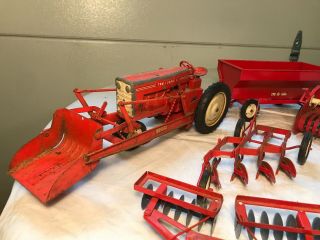Vintage Tru Scale Tractor Farm Toys - - Rare 6 Piece Matched Set 4