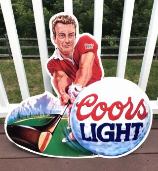 Vintage Tin Metal Coors Light Golf Beer Sign Man Cave 28x28 RARE 1995 2