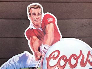 Vintage Tin Metal Coors Light Golf Beer Sign Man Cave 28x28 RARE 1995 3