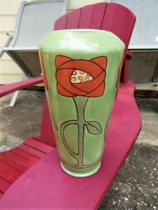 Vintage Mary Engelbreit Pottery Vase,  Art Nouveau Arts & Crafts Mackintosh Rose