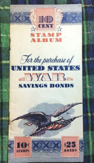 1942 Wwii United States War Savings Bond Stamp Album Burlington Nj Usa Military