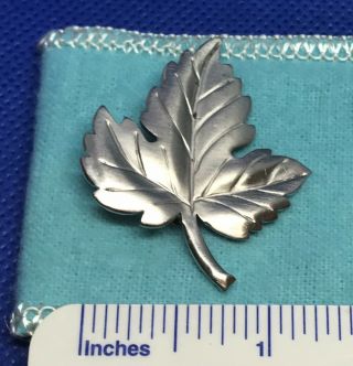 Tiffany & Co.  Sterling Silver.  925 Maple Leaf Brooch Pendant Pin 5