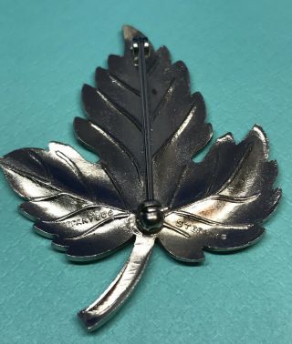 Tiffany & Co.  Sterling Silver.  925 Maple Leaf Brooch Pendant Pin 8