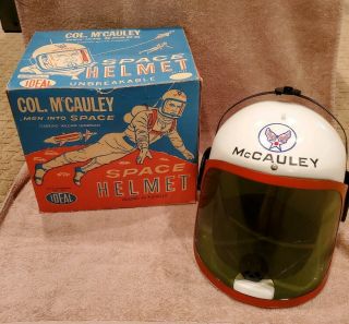 1960 Vintage Col Mccauley Space Helmet Men Into Space Ideal Toys W/original Box