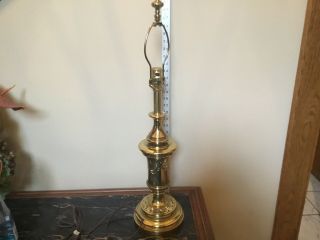 VINTAGE STIFFEL BRASS TABLE LAMP TROPHY 29 In Ornate 6