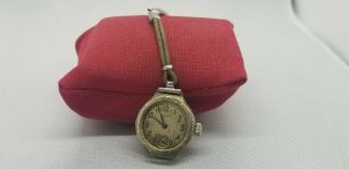Rare Old Antique Vintage Art Deco 14k White Gold Waltham Wristwatch