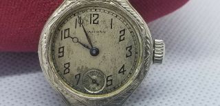 RARE Old Antique Vintage Art Deco 14K White Gold Waltham Wristwatch 2