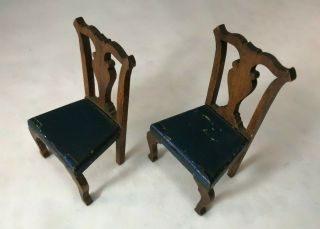 Tynietoy Chippendale Side Chair with Blue Seats 3