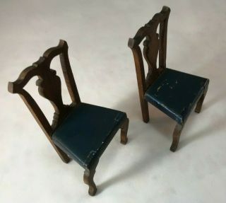 Tynietoy Chippendale Side Chair with Blue Seats 4