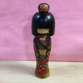 Japanese Vintage Kokeshi Doll Takamiza Kazuo ? Award History 24 Cm 9.  44 Inch