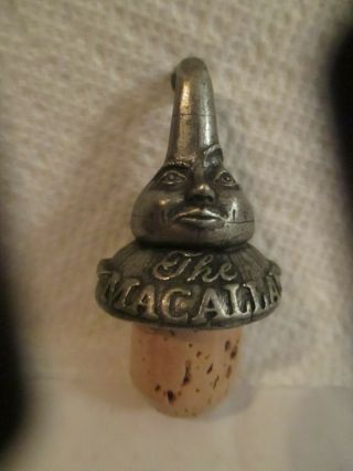 Vintage The Macallan Whiskey Curiously Small Stills Cork Bottle Stopper Topper