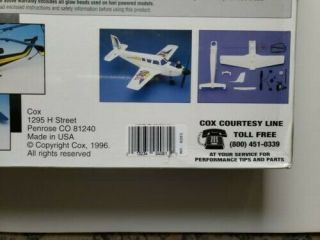 Rare Vintage Cox 4080 E - Z Flyer Piper Comanche,  Control Line Model Airplane Kit 3