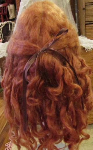 G174 Vintage 14 - 15 " Mohair Doll Wig For Antique French Or German Bisque Doll