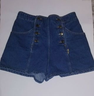 Cross Colours Vintage High Waist Denim Button Front Shorts Sz 9/10