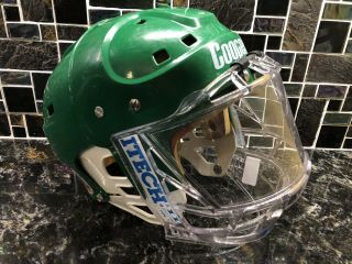 Vintage Cooper Sk 2000 Large Green Ice Hockey Helmet W/ Itech Face Shield Canada