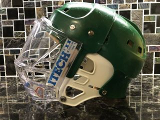 Vintage Cooper SK 2000 Large Green Ice Hockey helmet w/ ITECH Face Shield Canada 3
