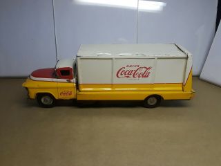 Vintage Allen Haddock Coca - Cola Tin Truck Battery Operated