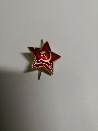Ww2 Soviet Russian Red Army Rkka Pilotka Badge Star Hammer & Sickle Cockarde