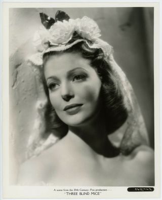 Soft Loretta Young In Lace Veil Vintage Three Blind Mice Photograph