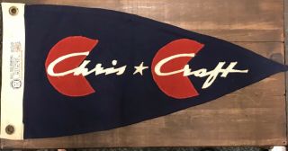 Rare 1930s 1940s Chris Craft Boat Flag Sign