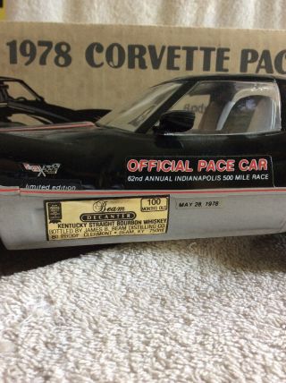 VINTAGE JIM BEAM 1978 CORVETTE PACE CAR DECANTER STILL 2